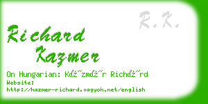 richard kazmer business card